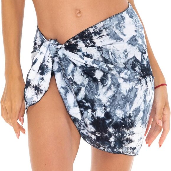 Women's Rayon Beach Cover Up Sarong Short Wrap Skirt Summer Vacation - Picture 1 of 8